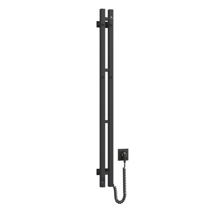 Toallero eléctrico con termostato SILOUETTE 70W 120x9 cm, negro, lado derecho