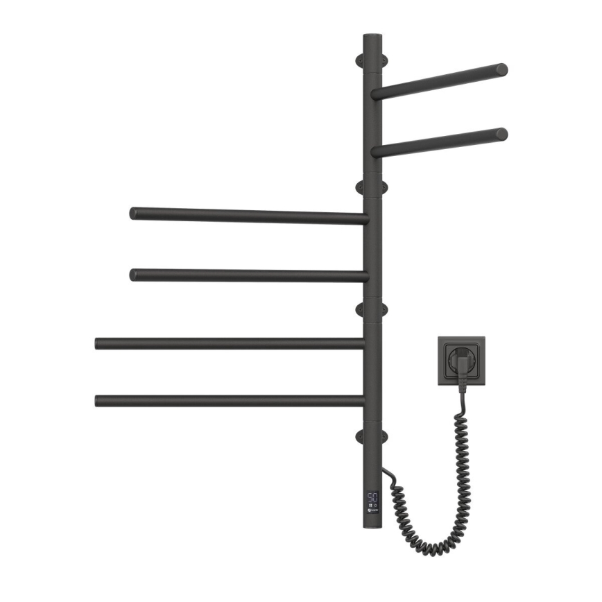 Toallero eléctrico giratorio con termostato ARABESQUE 105 W 82 x 49 cm negro
