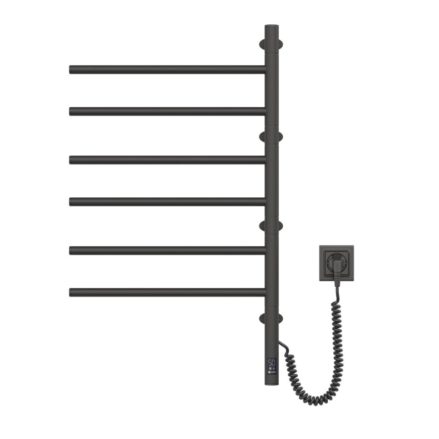 Toallero eléctrico giratorio con termostato ARABESQUE 105 W 82 x 49 cm negro
