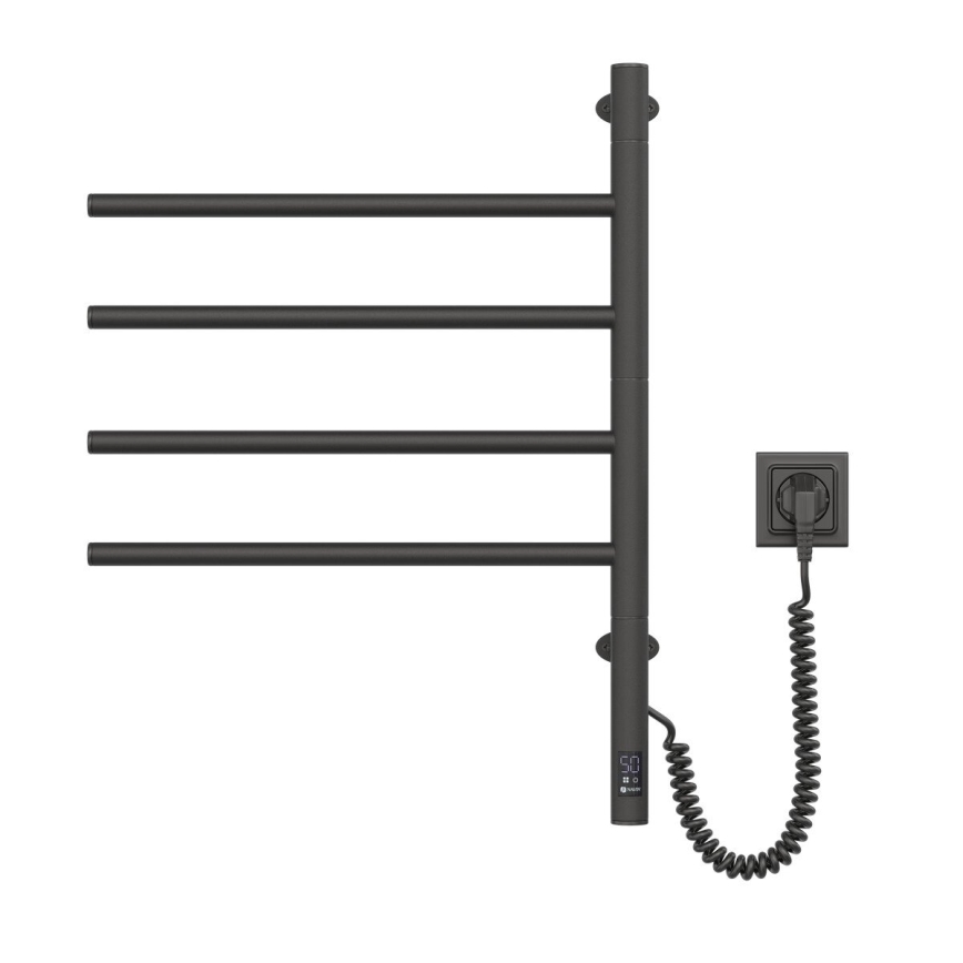 Toallero eléctrico giratorio con termostato ARABESQUE 60 W 65 x 49 cm negro