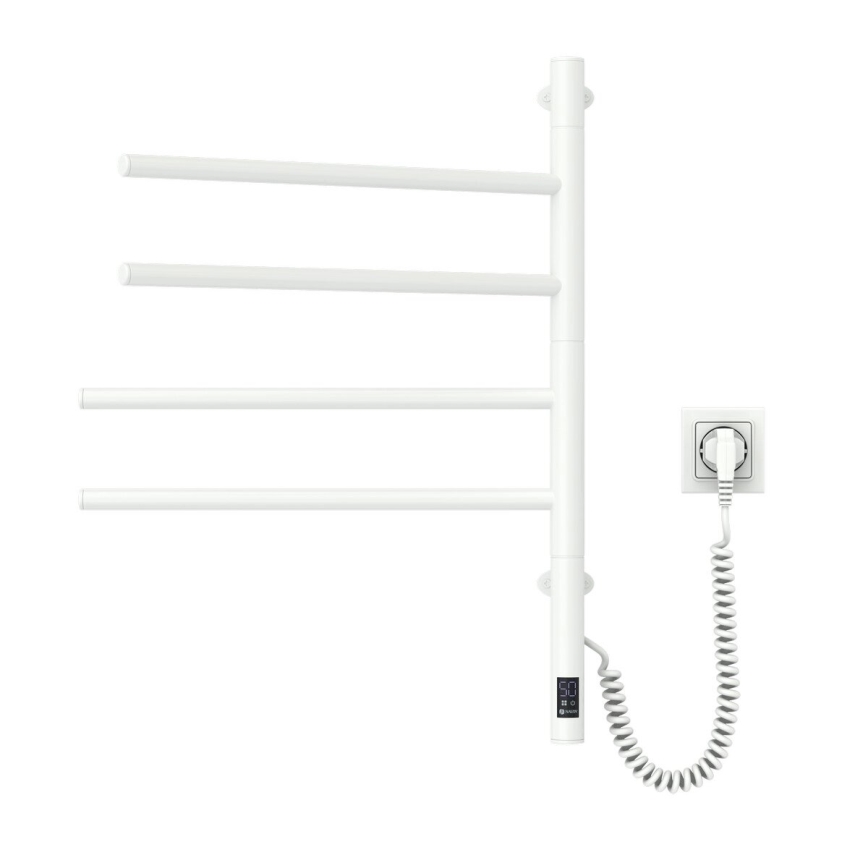 Toallero eléctrico giratorio con termostato ARABESQUE 60W 65x49 cm blanco