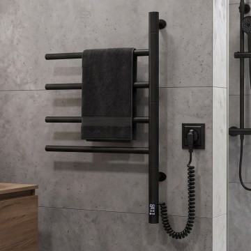 Toallero eléctrico giratorio con termostato ARABESQUE 60W 65x49 cm negro