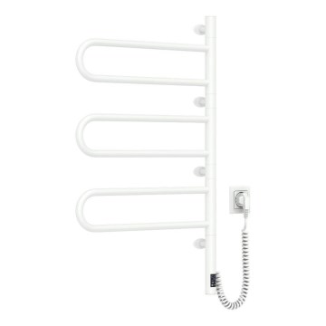 Toallero eléctrico giratorio con termostato FOUETTE 100 W, 80 x 49 cm, blanco