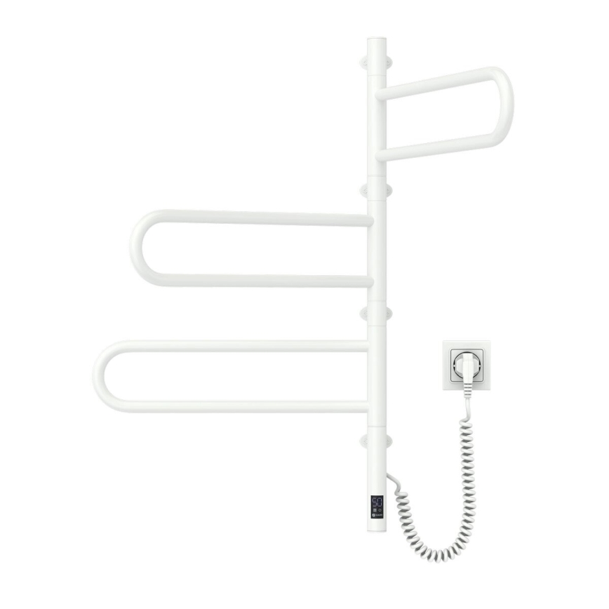 Toallero eléctrico giratorio con termostato FOUETTE 100 W, 80 x 49 cm, blanco