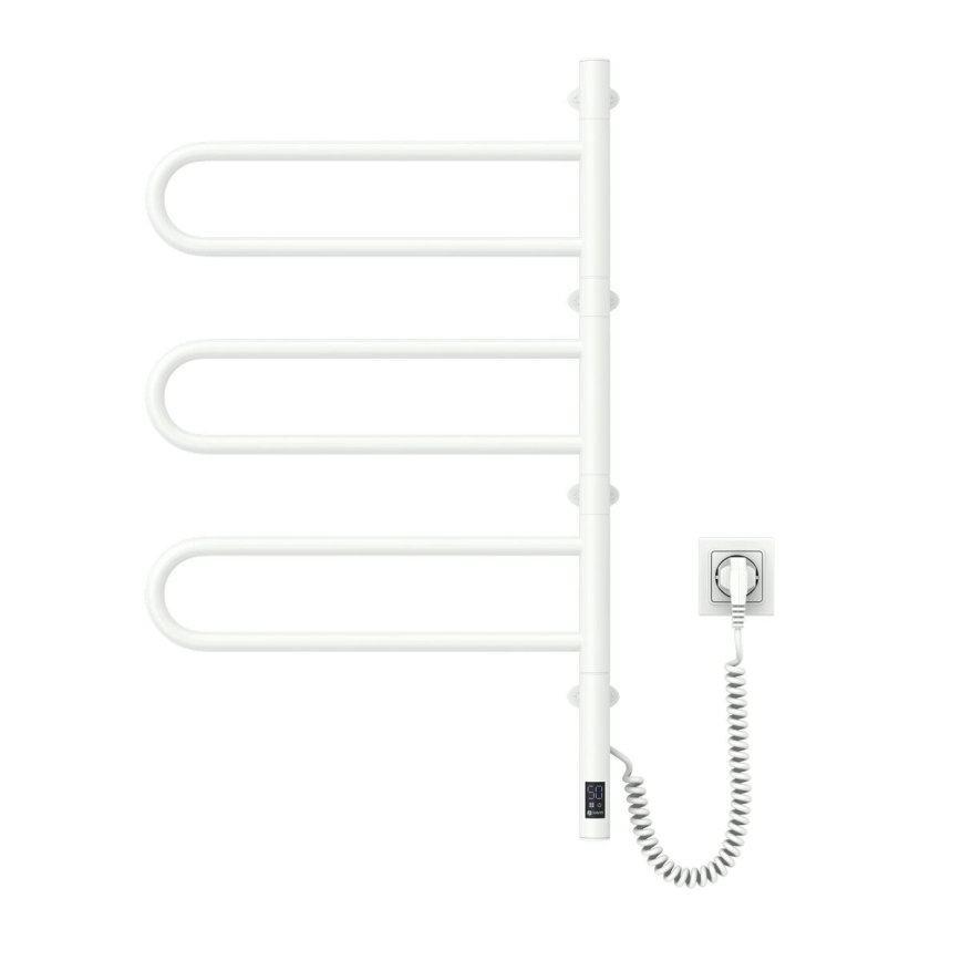 Toallero eléctrico giratorio con termostato FOUETTE 100 W, 80 x 49 cm, blanco