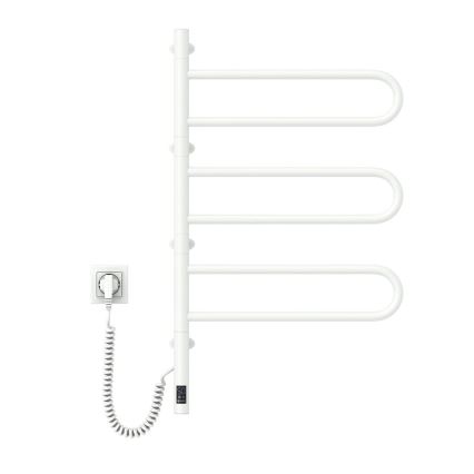 Toallero eléctrico giratorio con termostato FOUETTE 100 W, 80 x 49 cm, blanco