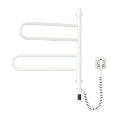 Toallero eléctrico giratorio con termostato FOUETTE 60W 65X49 cm  blanco