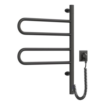 Toallero eléctrico giratorio con termostato FOUETTE 60W 65x49 cm negro
