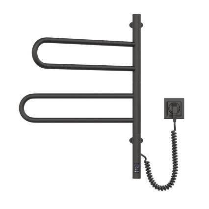 Toallero eléctrico giratorio con termostato FOUETTE 60W 65x49 cm negro