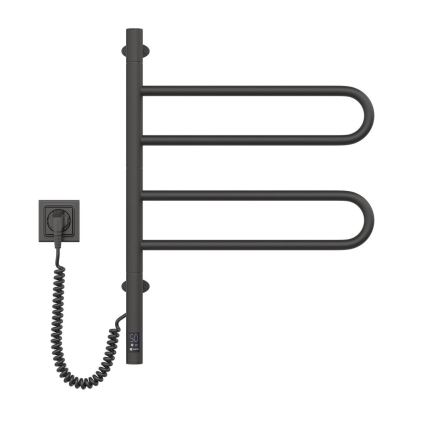 Toallero eléctrico giratorio con termostato FOUETTE 60W 65x49 cm negro