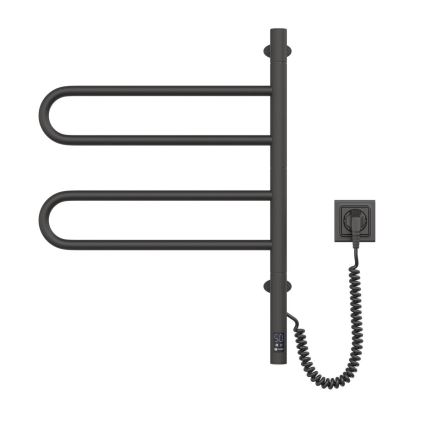 Toallero eléctrico giratorio con termostato FOUETTE 60W 65x49 cm negro