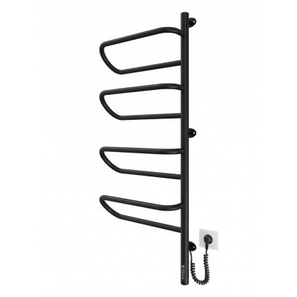 Toallero eléctrico giratorio ELECTRA 120W/230V 102,5x44,5 cm acero inoxidable/negro derecho