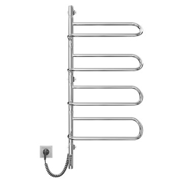 Toallero eléctrico giratorio ELECTRA 120W/230V 102,5x47,5 cm acero inoxidable/cromo izquierdo