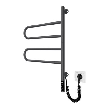 Toallero eléctrico giratorio TRISTAR 75W/230V 62,5x44,5 cm IP44 acero inoxidable/negro