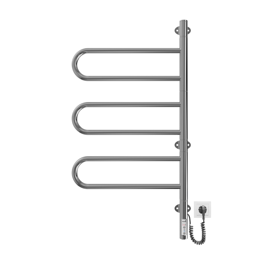 Toallero eléctrico giratorio TRISTAR 80W/230V 82,5x44,5 cm IP44 acero inoxidable/cromo brillante