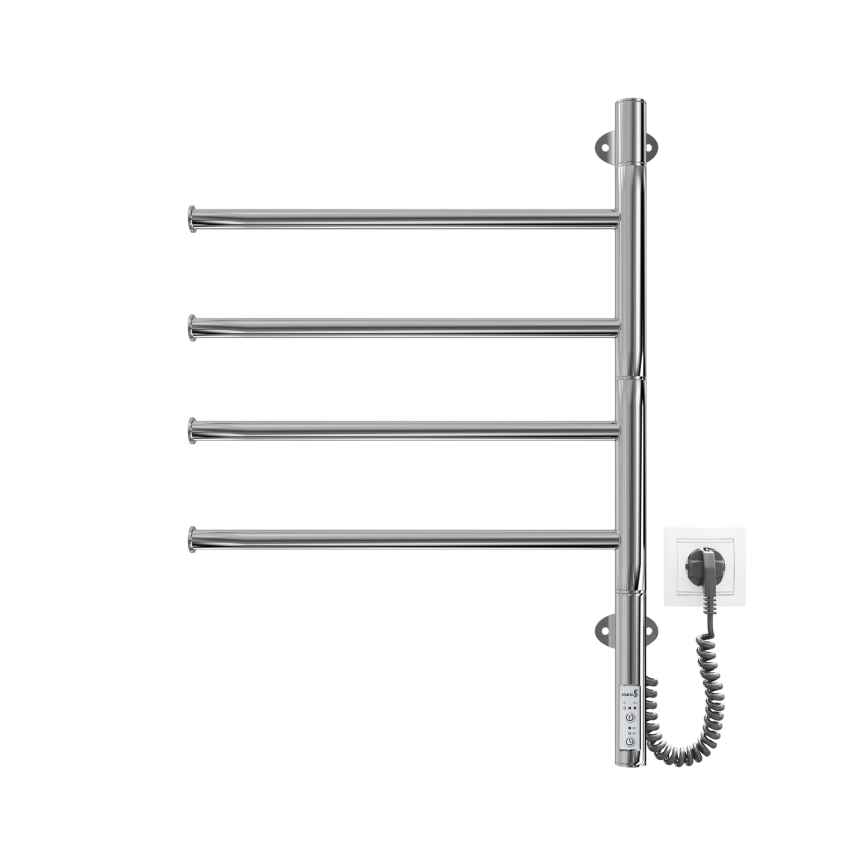 Toallero eléctrico giratorio VEER 50W/230V 62,5x44,5 cm acero inoxidable/cromo brillante