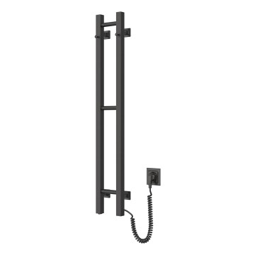 Toallero eléctrico SILOUETTE 46W 100x16 cm, negro, lado derecho