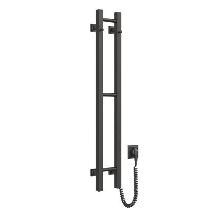 Toallero eléctrico SILOUETTE 46W 100x16 cm, negro, lado derecho