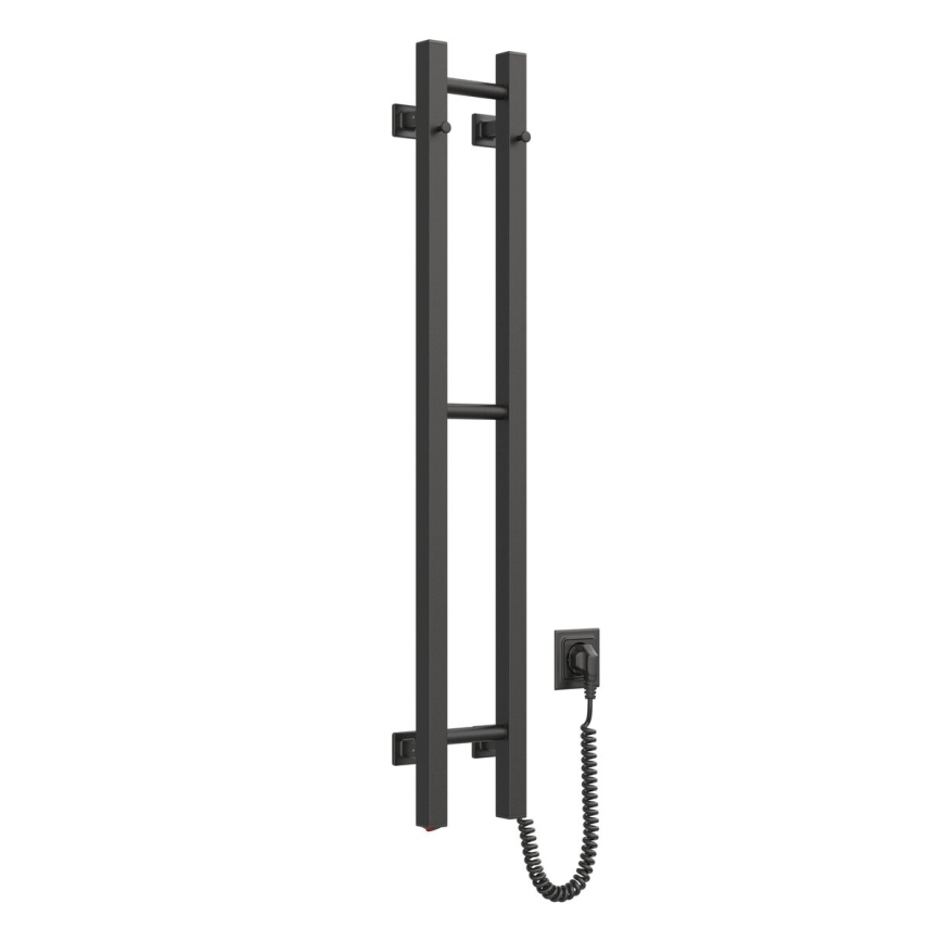 Toallero eléctrico SILOUETTE 46W 100x16 cm, negro, lado derecho