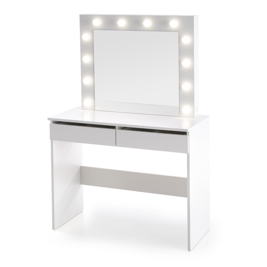 Tocador HOLLYWOOD con iluminación LED 140x94 cm blanco