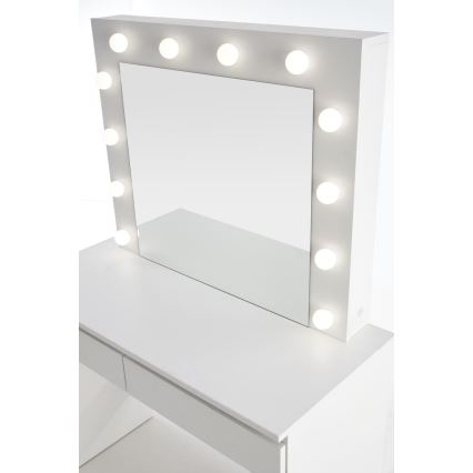 Tocador HOLLYWOOD con iluminación LED 140x94 cm blanco