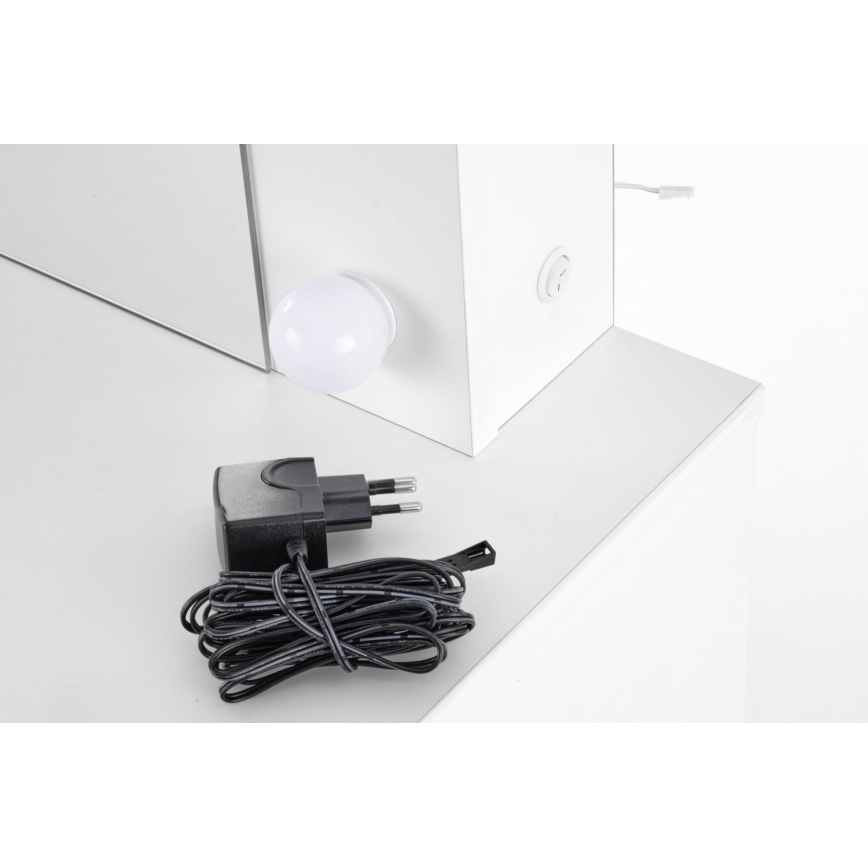Tocador HOLLYWOOD con iluminación LED 140x94 cm blanco