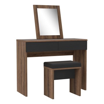 Tocador JUNO + taburete 45x29,6 cm marrón/negro