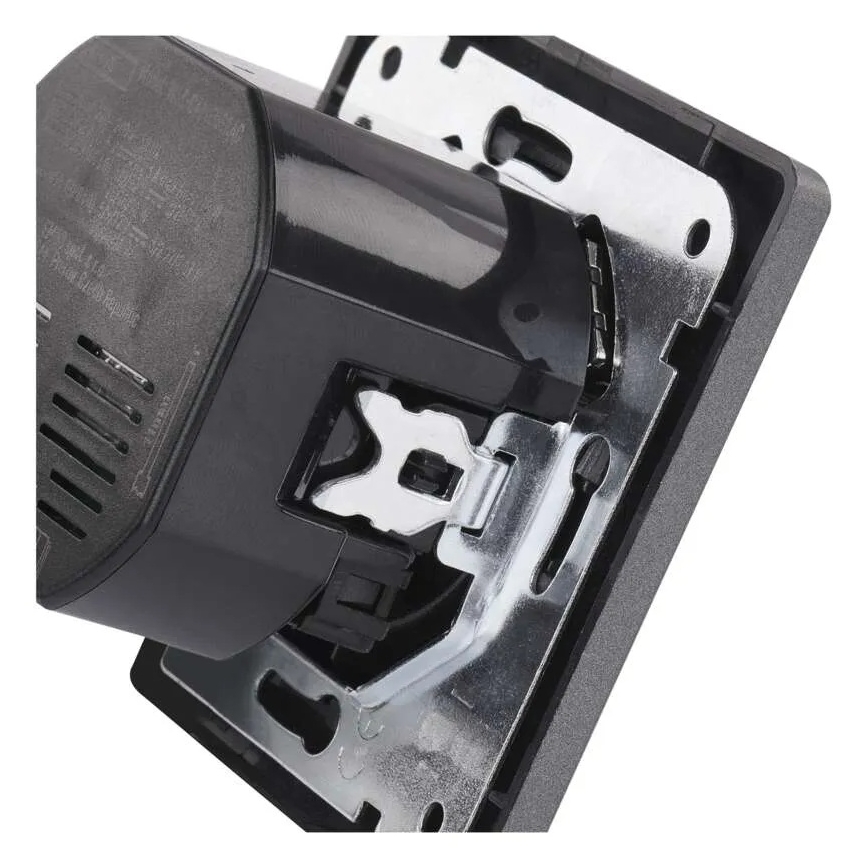 Toma de corriente doméstica FRENCH con USB‑A y USB‑C, 250V/16A, antracita