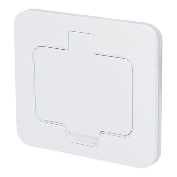 Toma de corriente empotrada en suelo para exterior IP55, blanca, rectangular