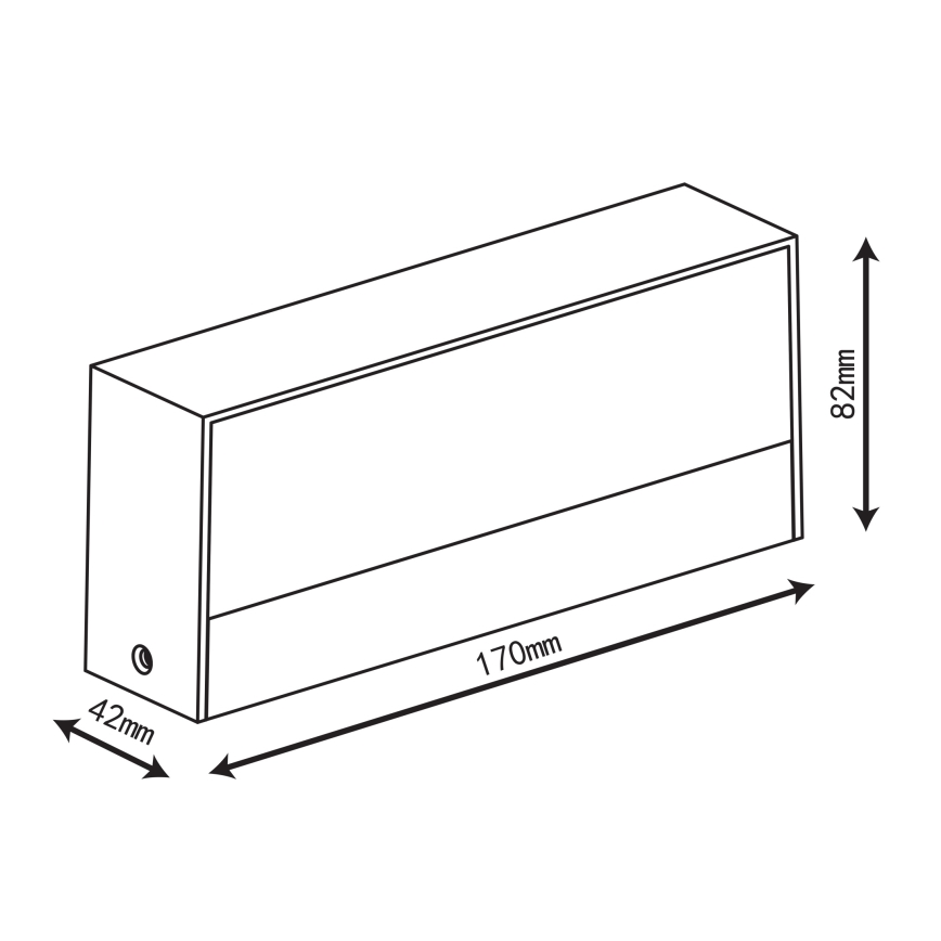 Top Light - Aplique de pared exterior LED IMOLA LED/10W/230V 3000/4000/6000K IP54 17 cm negro