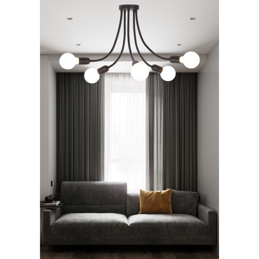 Top Light Galileo 5 C - Lámpara colgante 5xE27/40W/230V negro
