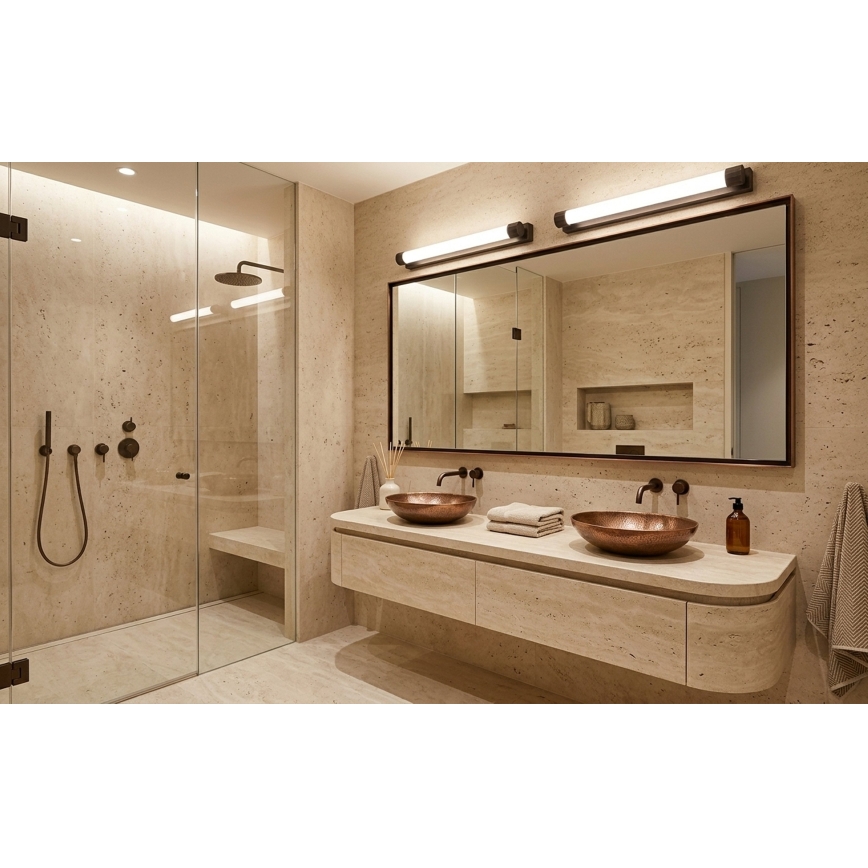 Top Light - Iluminación LED para espejo de baño TURIA LED/12W/230V 3000/4000/6500K IP44 60 cm negro