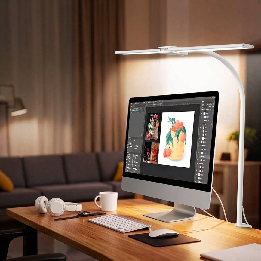 Top Light - LED Lámpara de escritorio regulable con pinza LYRA LED/18W/230V 3000-6500K blanca