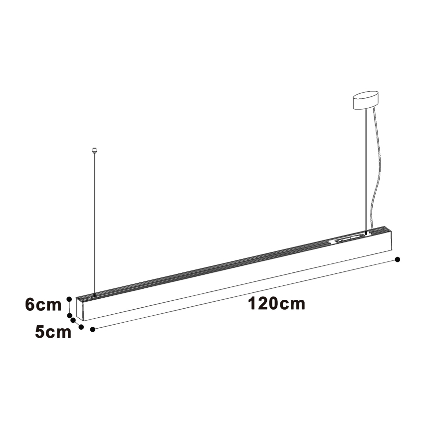 Top Light - Lámpara de techo de montaje superficial y colgante HORIZON LED/40W/230V 3000/4000/6500K negro
