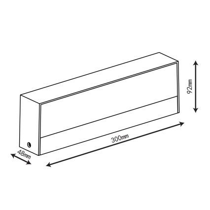 Top Light - Aplique de pared LED para exterior IMOLA LED/16W/230V 3000/4000/6000K IP54 30 cm negro