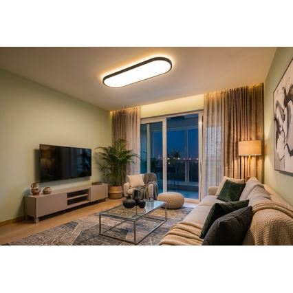 Top Light - Luminaria LED regulable para techo, de montaje en superficie y colgante OVAL LED/36W/230V 3000-6500K negra + control remoto