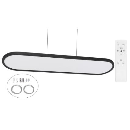 Top Light - Luminaria LED regulable para techo, de montaje en superficie y colgante OVAL LED/36W/230V 3000-6500K negra + control remoto