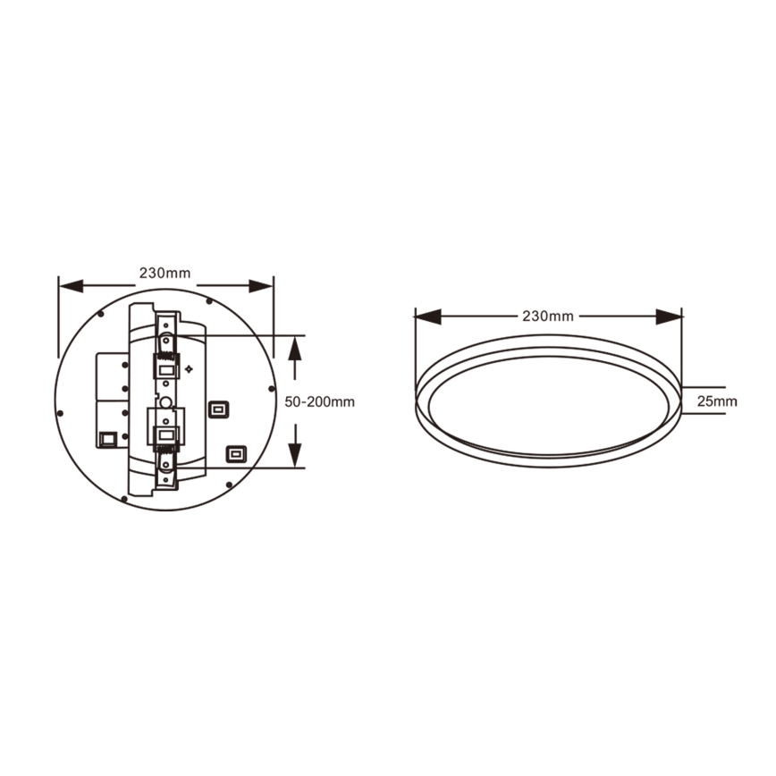 Top Light - Plafón LED de techo con sensor de movimiento REVIT LED/9/12/18W/230V 3000/4000/6500K Ø 23 cm blanco