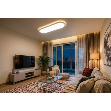 Top Light - LED regulable luminaria colgante de techo de montaje superficial OVAL LED/36W/230V 3000-6500K color blanco + mando a distancia