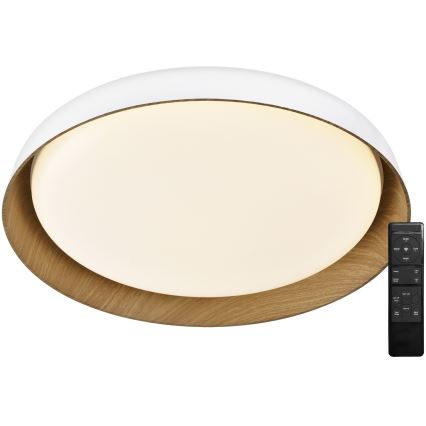 Top Light - Plafón LED regulable SATELLITE LED/36W/230V 3000-6500K diá. 43 cm blanco/marrón + control remoto