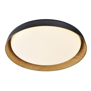 Top Light - Plafón LED regulable SATELLITE LED/36W/230V 3000-6500K diá. 43 cm negro/marrón + control remoto
