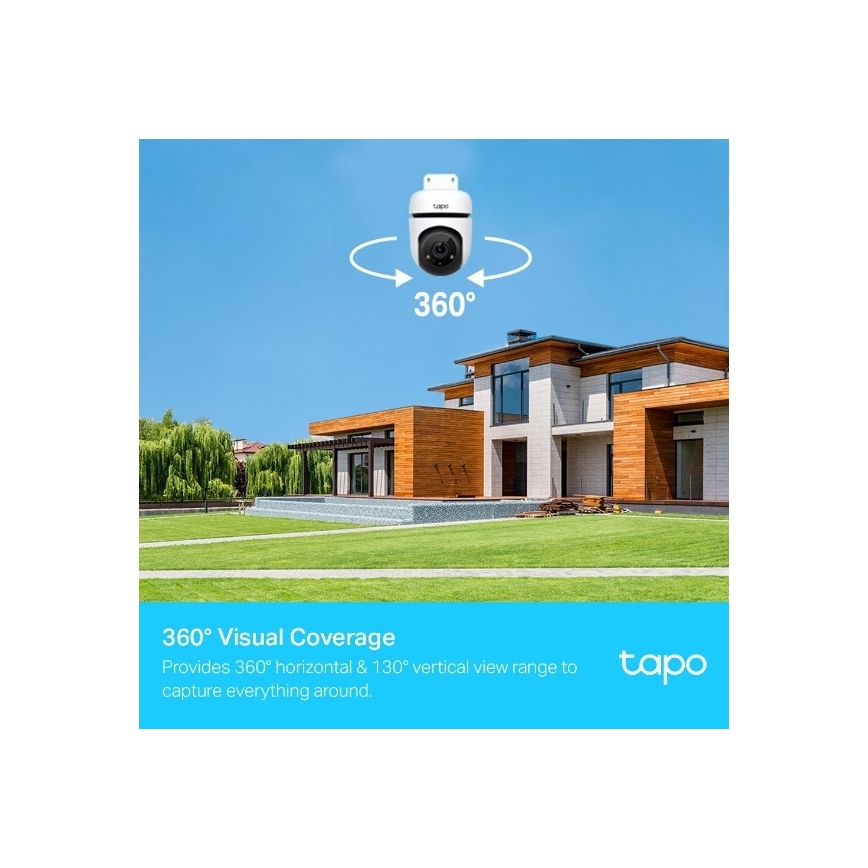 TP-Link - Cámara exterior con sensor, protección IP65 y Wi-Fi
