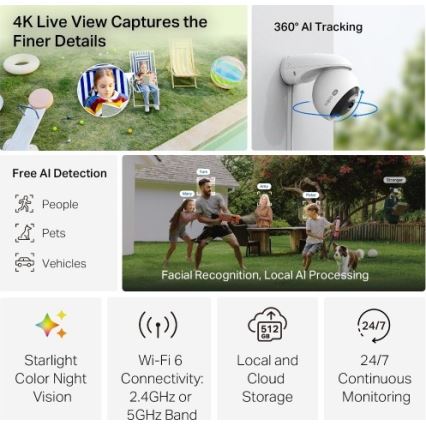 TP-Link - Cámara exterior con sensor IP66 Wi-Fi