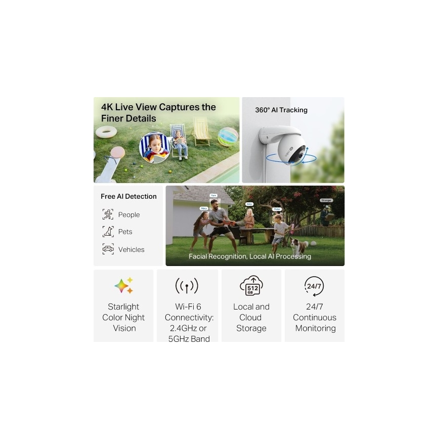 TP-Link - Cámara exterior con sensor IP66 Wi-Fi