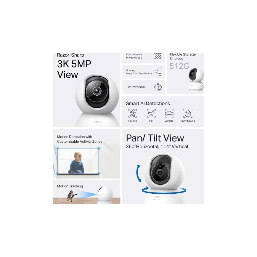 TP-Link - Cámara inteligente Wi-Fi compatible con Tuya