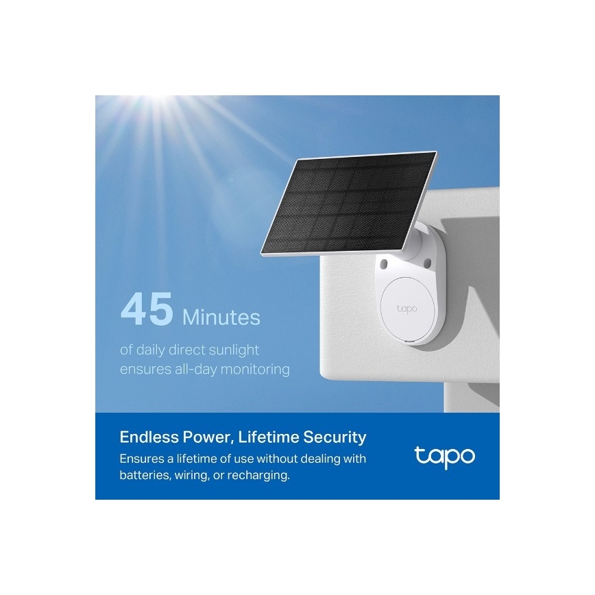 TP-Link - Cámara solar exterior con sensor IP65 Wi-Fi