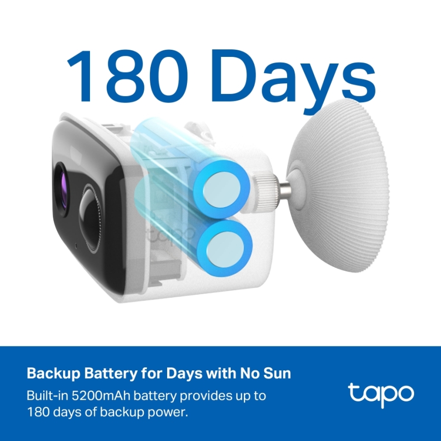 TP-Link - Cámara solar inteligente 5200 mAh 5V IP65 Wi-Fi