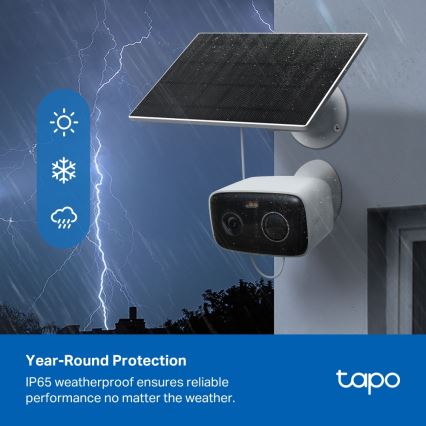 TP-Link - Cámara solar inteligente 5200 mAh 5V IP65 Wi-Fi