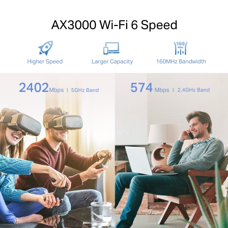 TP-Link - Extensor Wi-Fi 6 de doble banda RE705X