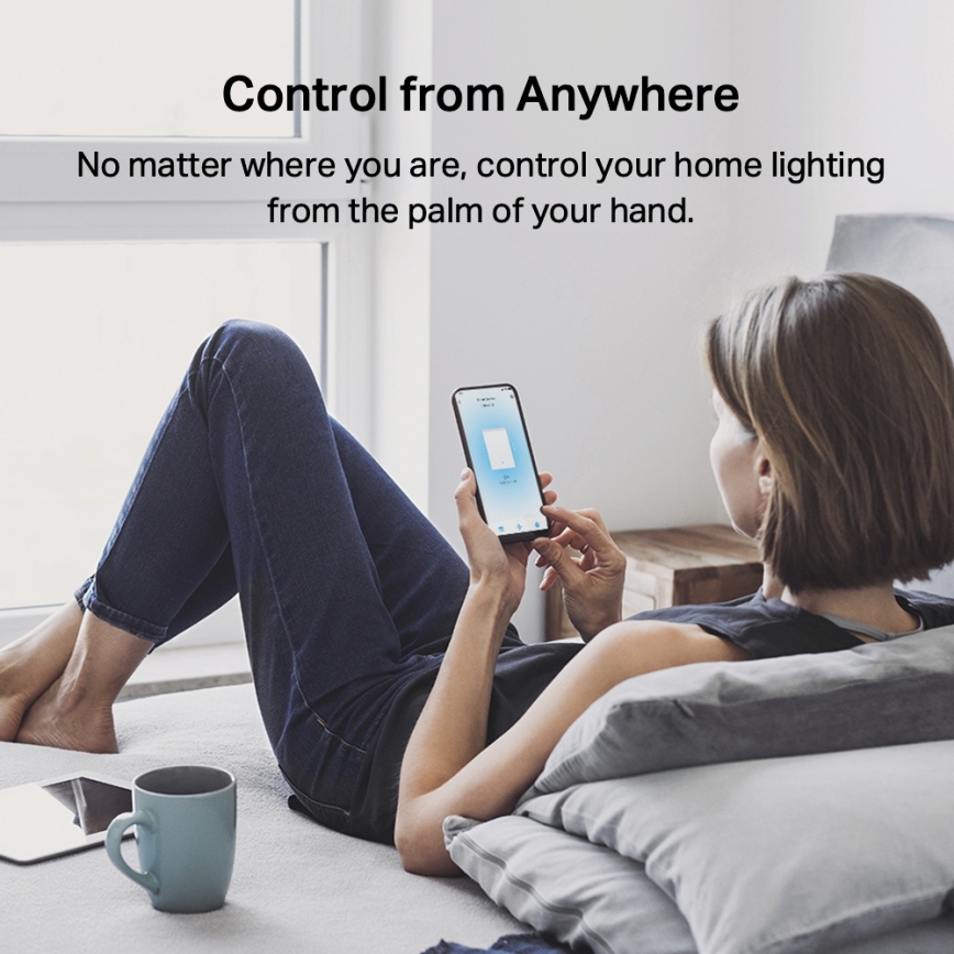 TP-Link - Interruptor de luz inteligente de doble botón 2xAAA Wi-Fi